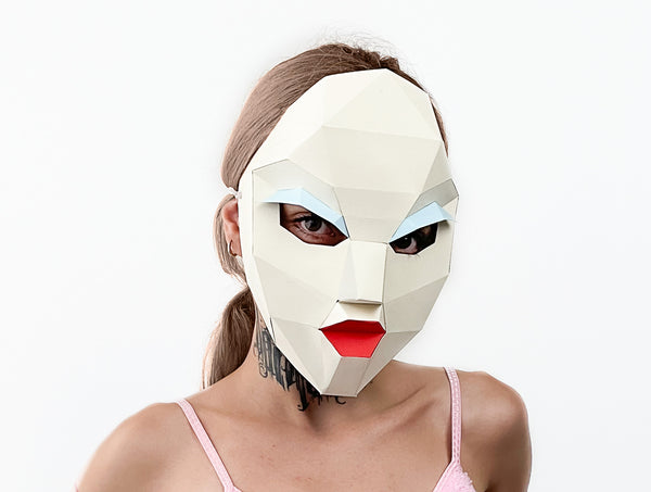 Doll Half Mask<br> DIY Paper Mask Template