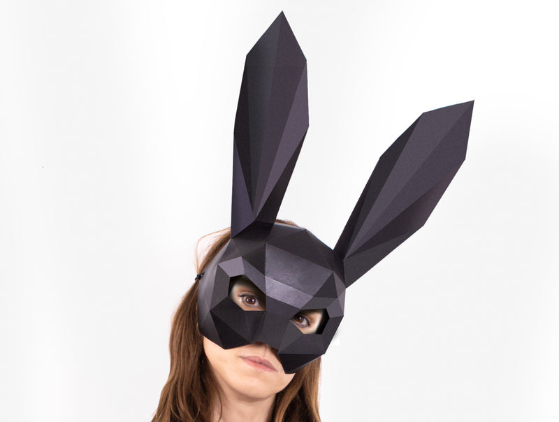 Bunny Half Mask <br> DIY Paper Mask Template