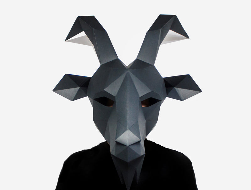 Black Phillip Mask <br> DIY Paper Mask Template