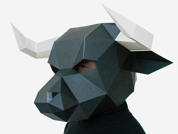 Bull Mask <br> DIY Paper Mask Template