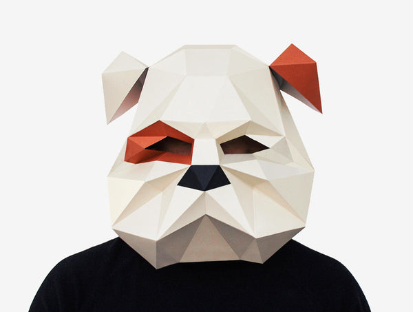 Bulldog Dog Mask <br> DIY Paper Mask Template
