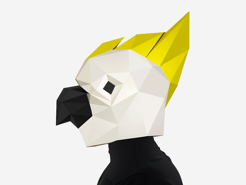 Cockatoo Mask <br> DIY Paper Mask Template