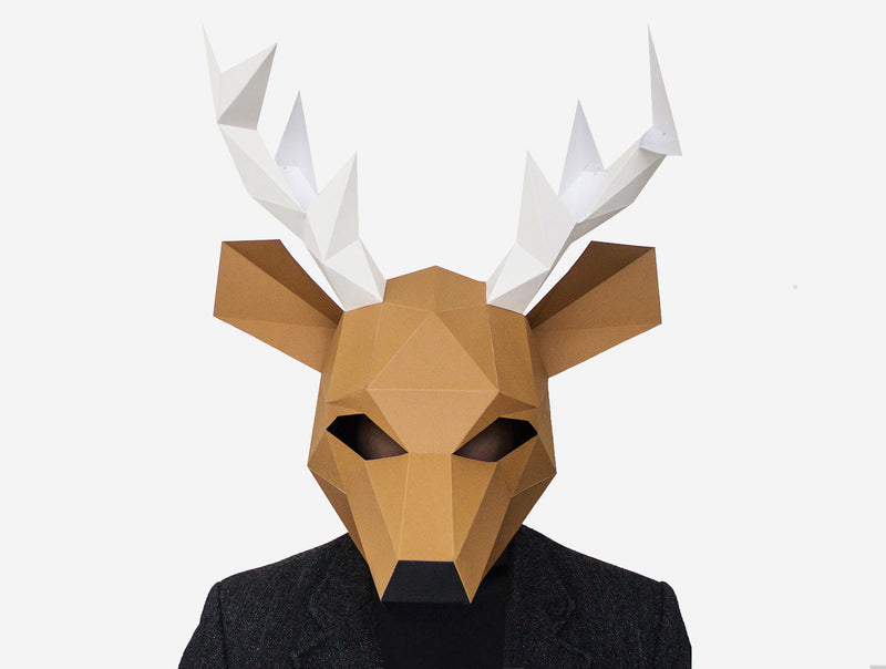 Deer Mask <br> DIY Paper Mask Template