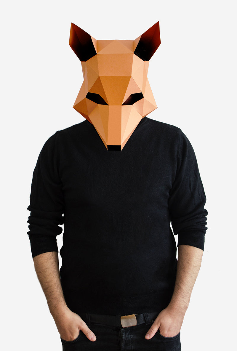 Fox Mask <br> DIY Paper Mask Template