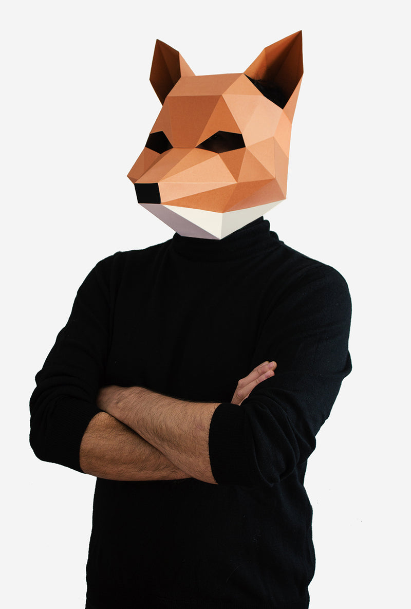 Fox Mask <br> DIY Paper Mask Template