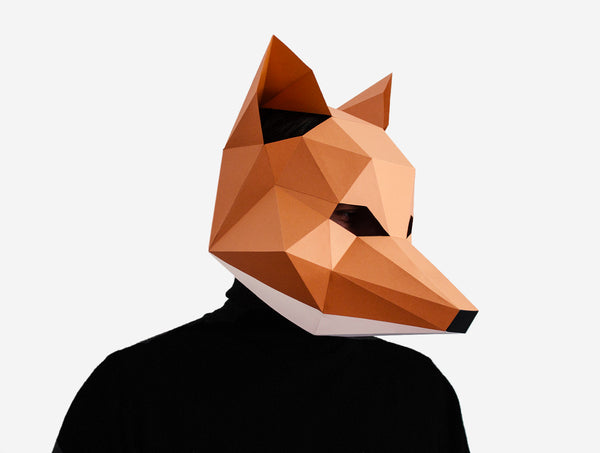 Fox Mask - Kitsune Mask, Paper Mask, Digital Template