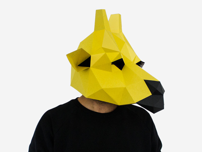 Giraffe Mask <br> DIY Paper Mask Template