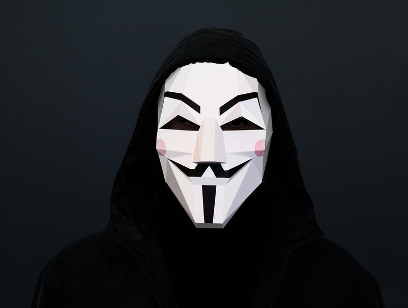 Guy Fawkes Vendetta Mask<br> DIY Paper Mask Template