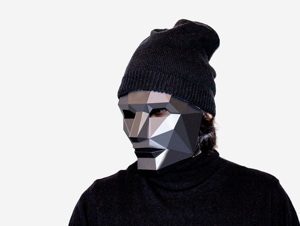 Human Face Half Mask <br> DIY Paper Mask Template