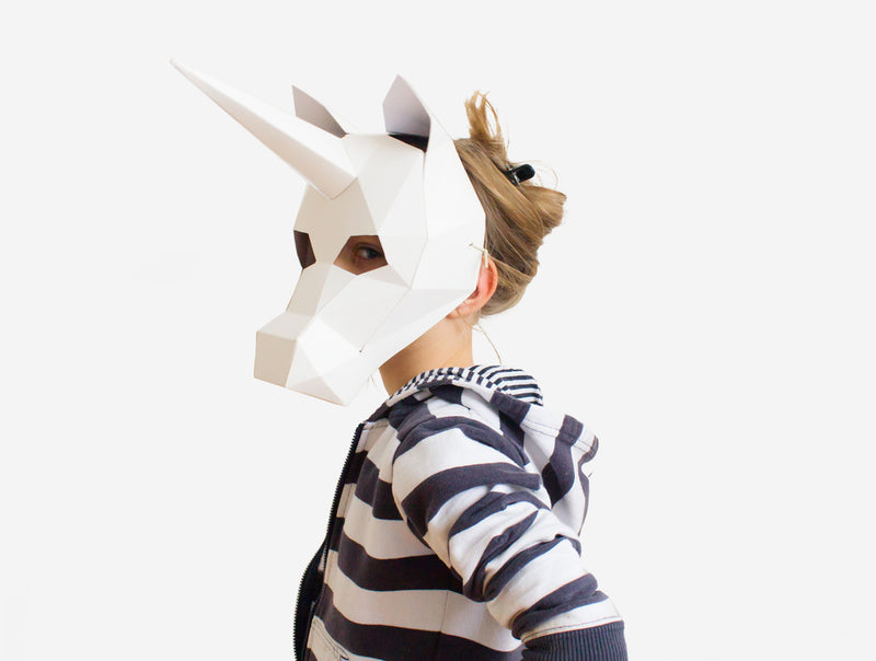 Kids Unicorn Mask <br> DIY Paper Mask Template