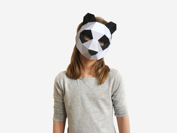 Kids Panda Mask <br> DIY Paper Mask Template