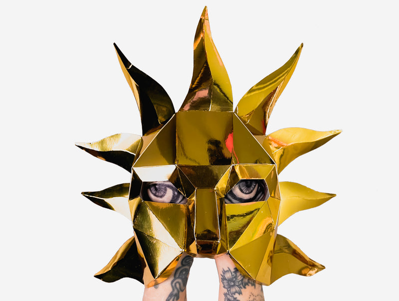 Sun Half Mask <br> DIY Paper Mask Template