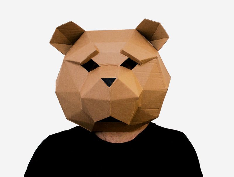 Teddy Bear Mask <br> DIY Paper Mask Template