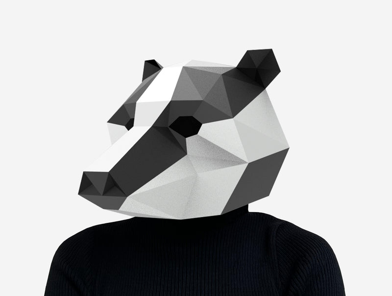 Paper Graph Mask Badger Mask DIY Paper Mask Template | Lapa Studios