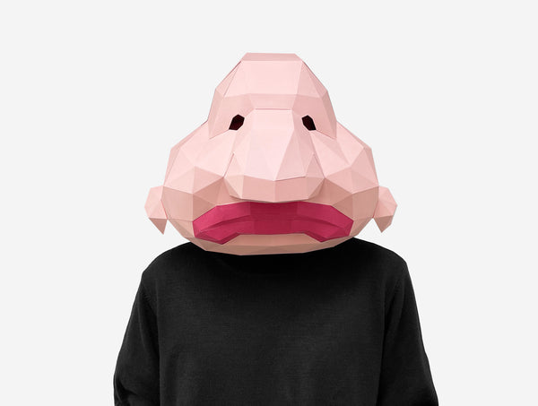 Blobfish Mask <br> DIY Paper Mask Template