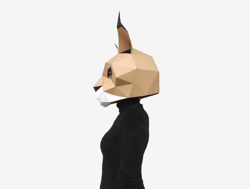 Caracal / Wild Cat Mask <br> DIY Paper Mask Template