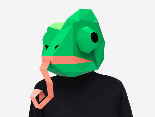 Chameleon Mask <br> DIY Paper Mask Template