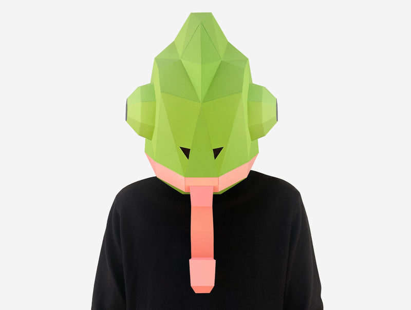 Chameleon Mask <br> DIY Paper Mask Template