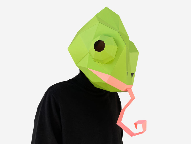 Chameleon Mask <br> DIY Paper Mask Template