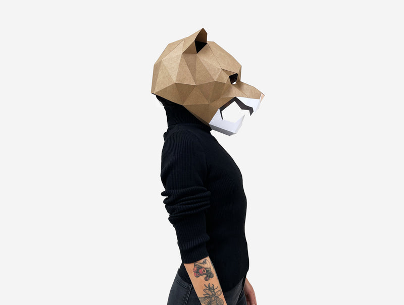 Cougar Roaring Mask <br> DIY Paper Mask Template