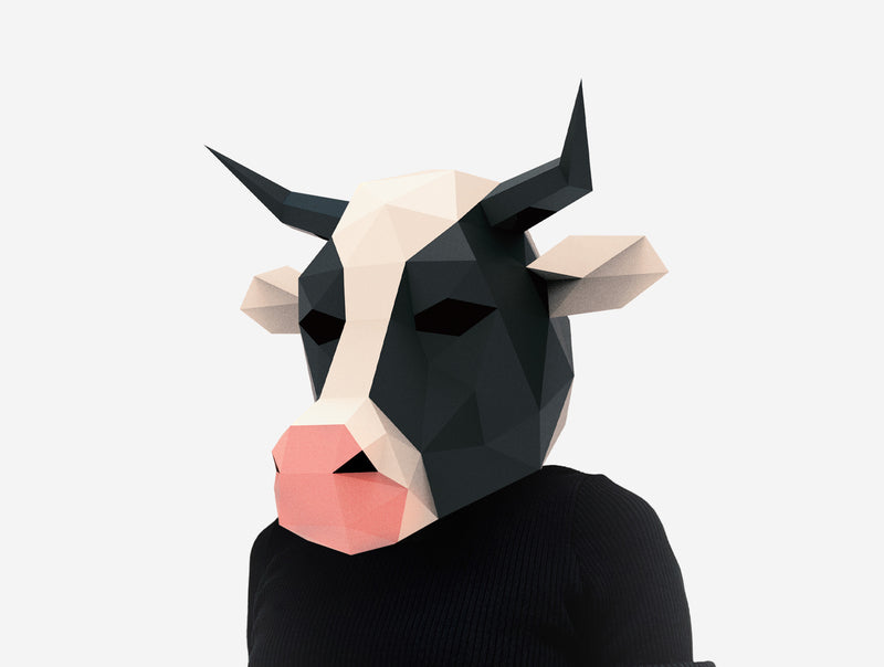 Cow Mask <br> DIY Paper Mask Template