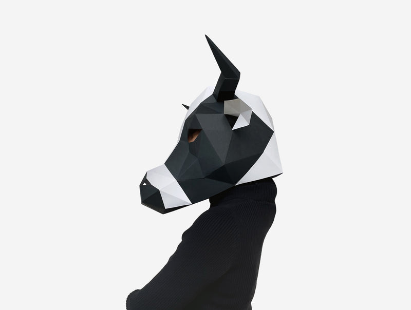 Cow Mask <br> DIY Paper Mask Template