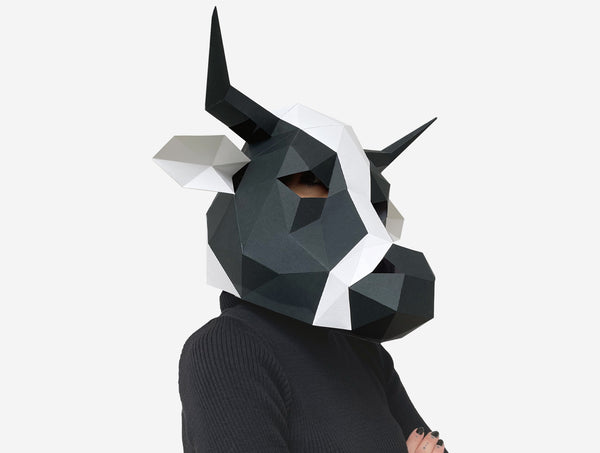 Cow Full Mask Cow Mask DIY Paper Mask Template | Lapa Studios