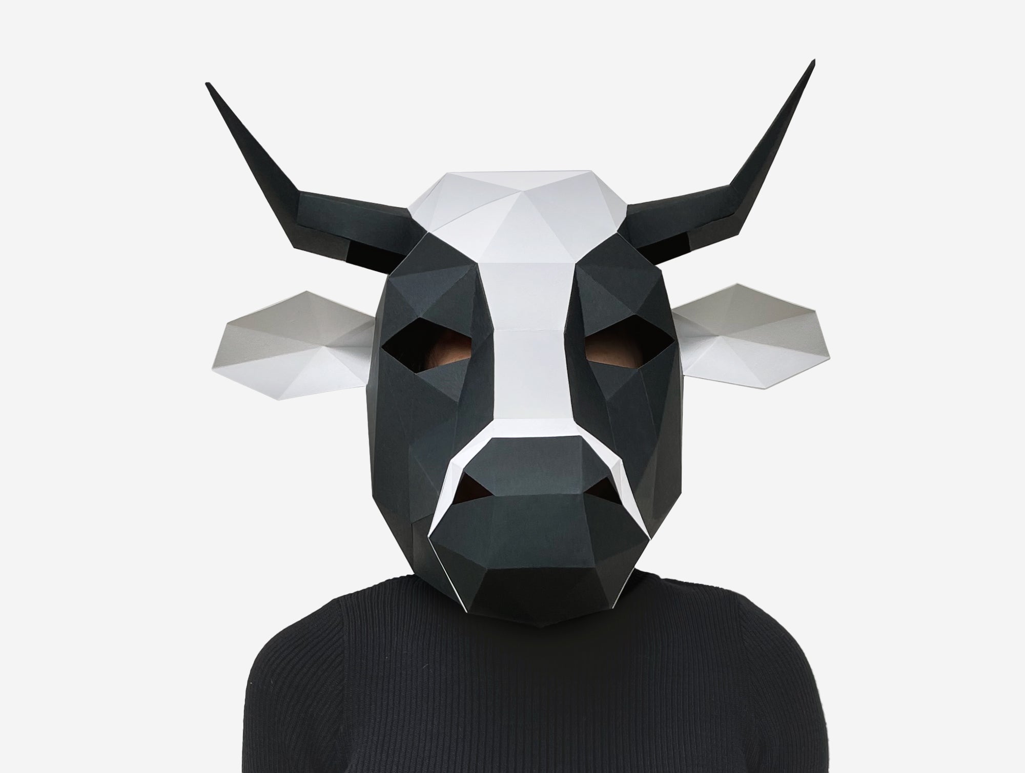 Cow Full Mask Cow Mask DIY Paper Mask Template | Lapa Studios