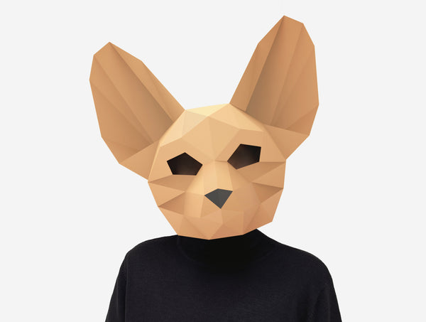 Fennec Fox Mask <br> DIY Paper Mask Template