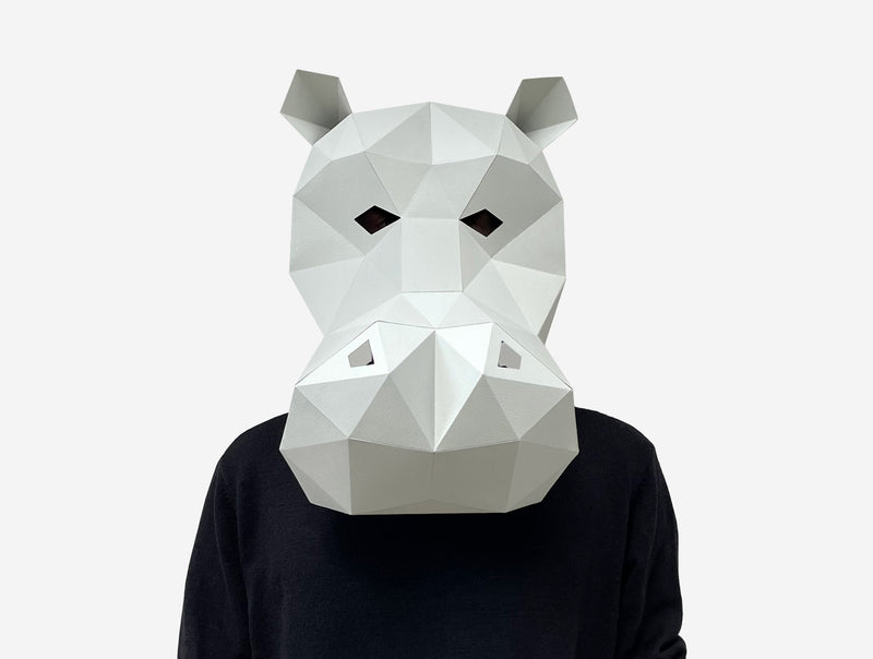 Hippopotamus Mask <br> DIY Paper Mask Template