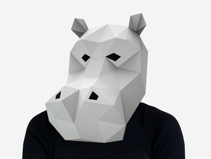 Hippopotamus Mask <br> DIY Paper Mask Template