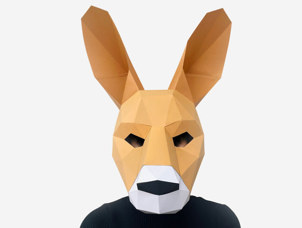 Kangaroo Mask <br> DIY Paper Mask Template