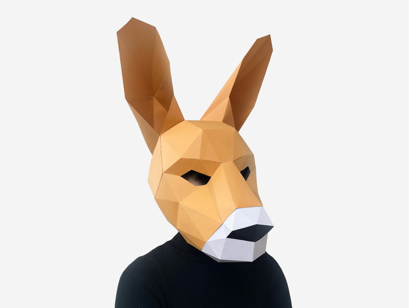 Kangaroo Mask <br> DIY Paper Mask Template