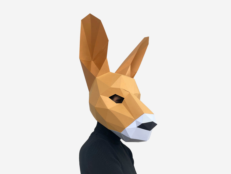 Kangaroo Mask <br> DIY Paper Mask Template