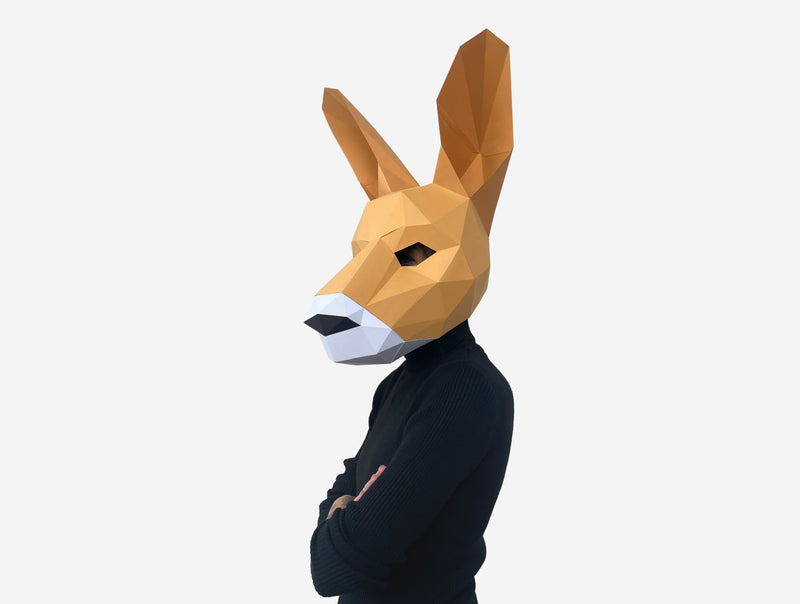 Kangaroo Mask <br> DIY Paper Mask Template