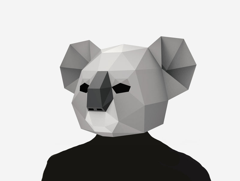 Koala Bear Mask <br> DIY Paper Mask Template
