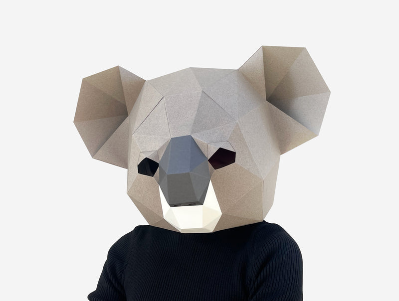 Koala Bear Mask <br> DIY Paper Mask Template
