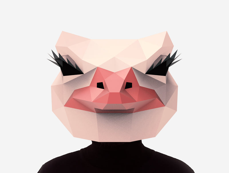 Ostrich Mask <br> DIY Paper Mask Template