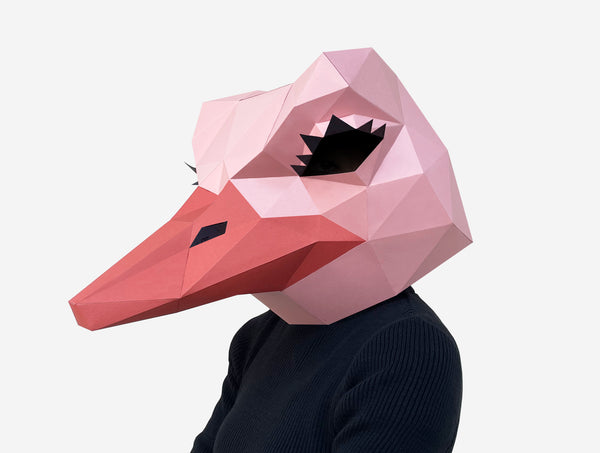 Ostrich Mask <br> DIY Paper Mask Template