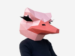 Ostrich Mask <br> DIY Paper Mask Template