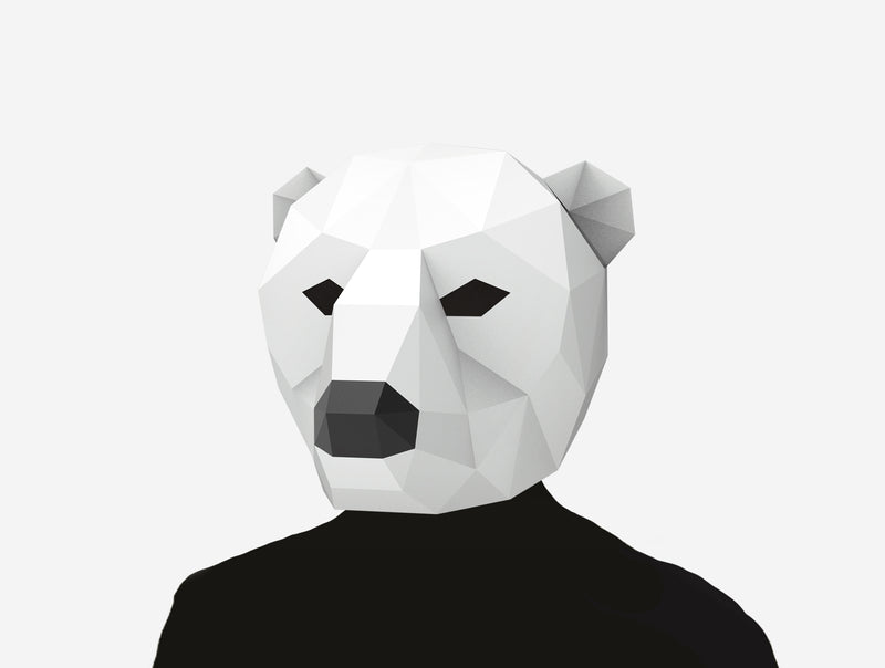 Polar Bear Mask <br> DIY Paper Mask Template