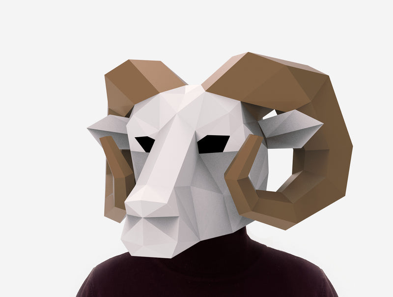 Ram Mask <br> DIY Paper Mask Template