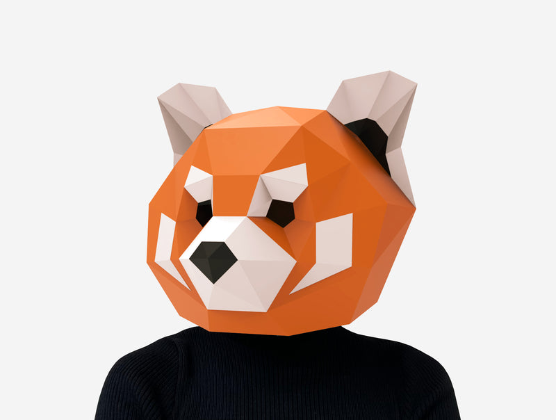 Red Panda Mask <br> DIY Paper Mask Template