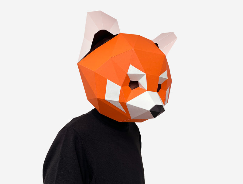 Red Panda Mask <br> DIY Paper Mask Template