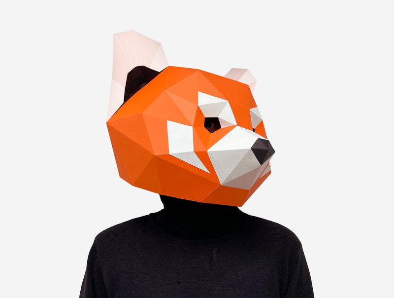 Red Panda Mask <br> DIY Paper Mask Template