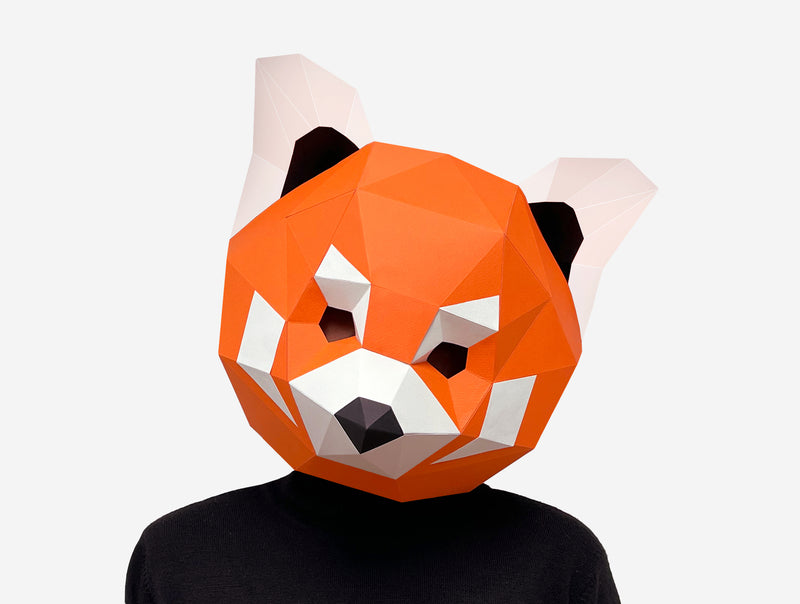 Red Panda Mask <br> DIY Paper Mask Template