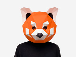 Red Panda Mask <br> DIY Paper Mask Template