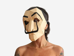 Salvador Dali Mask<br> DIY Paper Mask Template