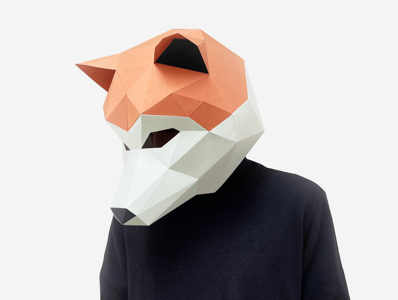 Japanese Inu Mask Shiba Inu Mask DIY Paper Mask Template | Lapa Studios