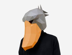 Shoebill Mask <br> DIY Paper Mask Template